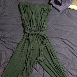 Green strapless jumpsuit